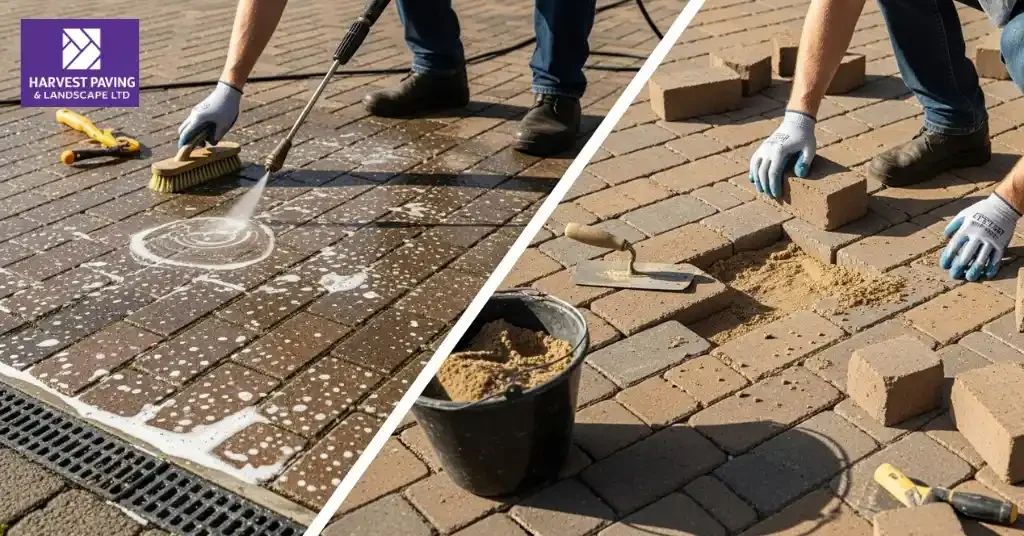 clean and repair block paving